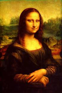 Asmi Collections 90 cm Monalisa Painting Self Adhesive Sticker
