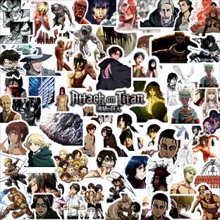 Madlyycrafted 3 inch Attack On Titan Anime VinylStickers For Laptops, Mobile, Waterbottle, Helmet,etc Self Adhesive Sticker