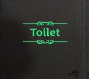 DreamKraft 13 cm Decorative Bath Room Radium Night Glow Self Adhesive Sticker(25.5x13 cm) Self Adhesive Sticker