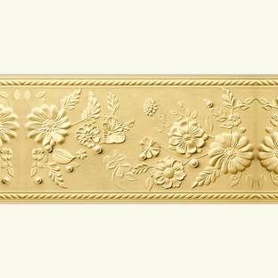 ATTRACTSO 120 inch Golden Design Wall Border Stickers Waterproof Peel and Stick (6In x 10Ft) Self Adhesive Sticker