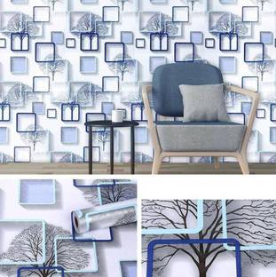 Flipkart SmartBuy 1000 cm Wall Stickers Wallpaper Happy Winter Trees and Frames Home DIY Self Adhesive Self Adhesive Sticker