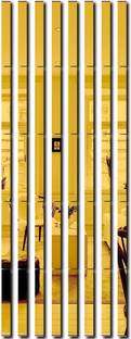 Chote Mote Seller 24 cm Strip 60 Golden Mirror Sticker for wall, acrylic sticker for wall Self Adhesive Sticker