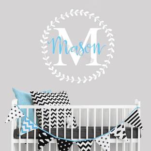 SnappyVinyl 42 cm Child Baby initial Custom Name Wall Sticker Self Adhesive Sticker