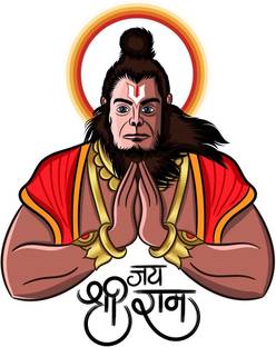 Décor Kraft 58 cm Lord Hanuman Wall Sticker & Decal Self Adhesive Sticker