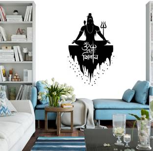 rawpockets 100 cm Ohm Nama Shivaya Lord Shiva - Meditation Self Adhesive Sticker