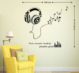 Littlebuds Fun Music makes People Glad Medium Vinyl Wallstickers (100 cm x 95 cm)