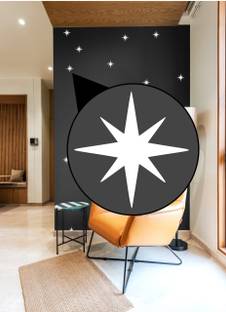 WALLDESIGN 7.62 cm Shining Star Wall Pattern White Set of 60 Self Adhesive Sticker