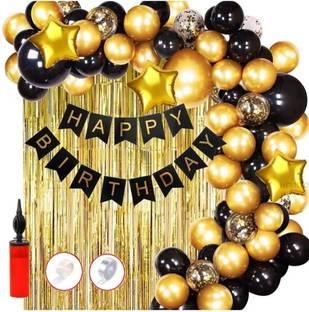 KavyaTanishq 7.62 cm Happy Birthday party Combo set Baloon 61 -pcs Reusable Sticker