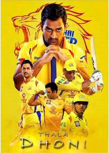 Starxdecals 30 cm Csk dhoni wall sticker - Dhoni wall sticker - Csk dhoni wall poster sticker Self Adhesive Sticker