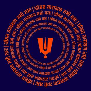 voorkoms 20 cm Shriman Narayan Mantra Chakra Tirupati Home Décor Poster Wall Art 8x8 Inch Self Adhesive Sticker