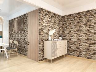 Flipkart SmartBuy 300 cm Wallpaper Multi Bricks Blocks Modern Bedroom Decor Self Adhesive Sticker