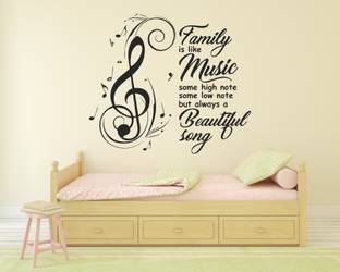 Littlebuds 70 cm Family Is Like Music-Music Notes-Decoration For Home-Removeble Self Adhesive Sticker