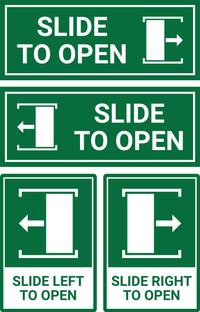 ShubhFly 31 cm Pack of 4 Slide to Open Sticker Left Right Slide To Open Door Laminated Self Adhesive Sticker