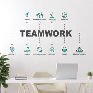 rawpockets 120 cm Start Up Teamwork Flow Chart Office Motivation Self Adhesive Sticker