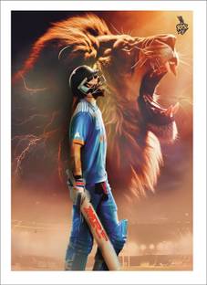Virat Kohli Tiger Wall Poster For Pooja Room,Office,Bedroom,Living Room (Size -30 Cm X 45 cm) Vinyl
