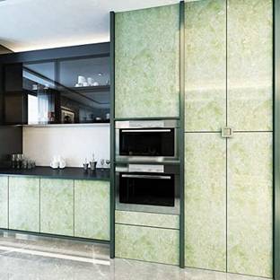 JIGSHTIAL 200 cm Waterproof Green marble wallpaper (60x200cm) Self Adhesive Sticker