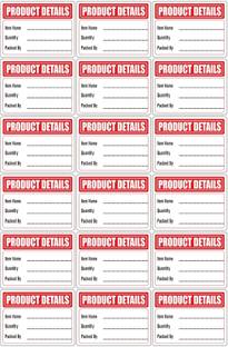 Stikor 2 inch Product Packing Stickers Medium Size Label, 2x1.5 Inch, Red Removable Sticker