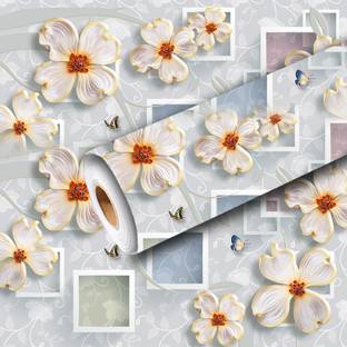 Zrintly 244 cm Flower Wallpaper decorative For Wall (16 inch X 96 inch) Self Adhesive Sticker