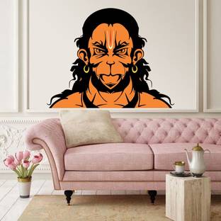 InkHex 45 cm Wall Decal sticker Lord Hanuman JI Wall Sticker Self Adhesive Sticker