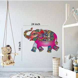 Creative Print Solution 24 inch Elephant Grass Sticker & Wall Sticker size 60cm x 45cm Self Adhesive Sticker Self Adhesive Sticker