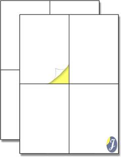 jewett 1 inch Sticky Labels Sticker A4 Size Sheet with 4 Pre-Cut Labels Pack of (25 Sheets) Self Adhesive Sticker