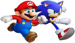 Approach Decor 60 cm Mario & Sonic Comics Cartoon Self Adhesive Sticker