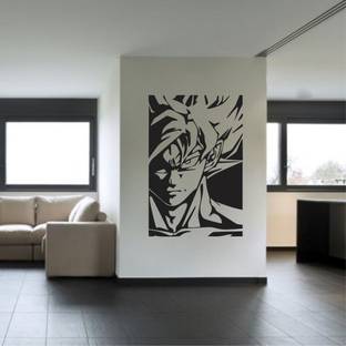 WallWonders 39 cm Artistic Impression " Goku " Multi color Vinly Wall Stickers Size 39X59 Self Adhesive Sticker