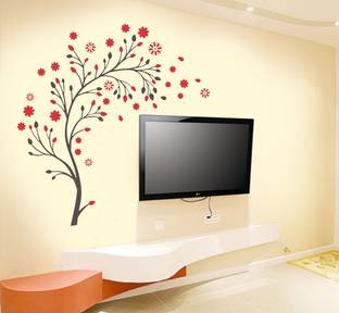 walkart 2.54 cm flower as tv background Removable Sticker