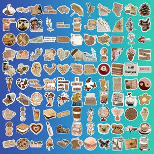 Omita 5.5 cm Vintage Retro Stickers Aesthetic Stickers For Mobile, Laptop, Bottle, Notebooks Non-Reusable Sticker