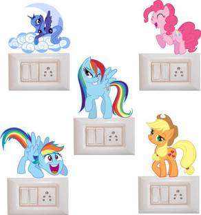 Decor hubb 25 cm Beautifiul Pony Switch Board sticker For Home Decor Self Adhesive Sticker