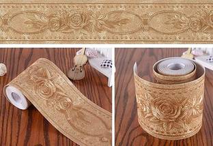 HANNEA 8 cm Floral Pattern Molding Peel Stick Wall Border for Home Decor Bathroom Self Adhesive Sticker