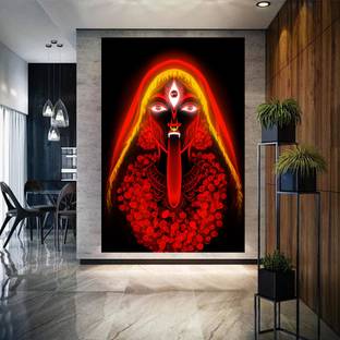 Emo 45.72 cm Jai Maa kali maa rudra roop High Resolution Wall sticker 18x12Inc Self Adhesive Sticker