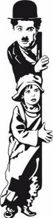 Delight Decor 127 cm charlie chaplin with booy Self Adhesive Sticker