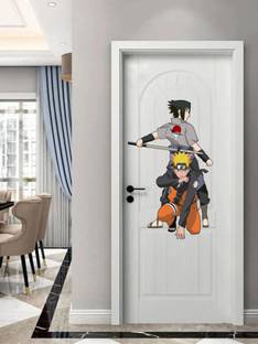 WallWonders 46 cm Artistic Impression " Naruto Uzumaki & Sasuke Uchiha " Wall Stickers Self Adhesive Sticker