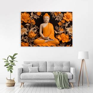 Decorprint 91 cm Gautam Lord Buddha Aesthetic Meditating (Posters-36Inch X 24Inch)_S1 Self Adhesive Sticker
