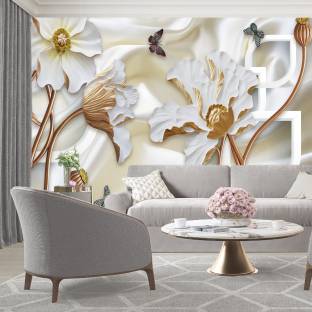 PR DESIGN SOLUTION 60.96 cm Floral Decorative Wallpaper Sticker (16 inch x 90 inch) Self Adhesive Sticker