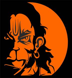 The Printpack 15 cm Hanuman ji Face Bike Self Adhesive Sticker