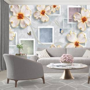 PR DESIGN SOLUTION 90 Floral Decorative Wallpaper Sticker (16 inch x 90 inch) Self Adhesive Sticker