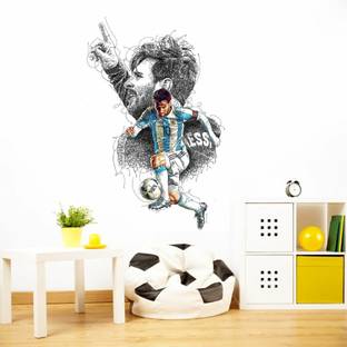 DivineDesigns 51 cm Messi 10 Self Adhesive Sticker