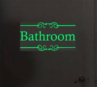 DreamKraft 3 cm Decorative Bath Room Radium Night Glow Self Adhesive Sticker(25.5x13 cm) Self Adhesive Sticker