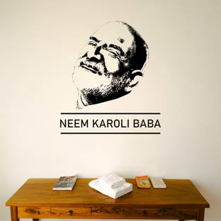 COLOURED WINGS 60 cm Color Neem karoli baba 02 Self Adhesive Sticker