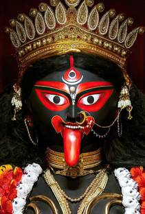 ShubhFly 47 cm Maa Kali Wall Sticker Kali Mata Painting Wall Poster for Home Decor Self Adhesive Sticker
