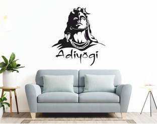 rawpockets 85 cm Lord Shiva Adiyogi Statue Self Adhesive Sticker