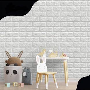 Adhunyk 70 cm 3D Foam Sheet for Wall - White Wall Paper for Walls Self Adhesive Sticker