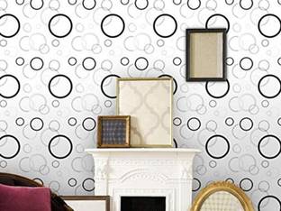 Latexo 1000 cm Vinyl White and Black Circle Wallpaper for Kitchen Bedroom (1000*45)CM Sticker Self Adhesive Sticker