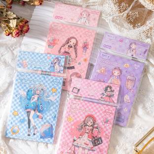 Samvardhan 5 cm Pack of 1 Book,Sweet Love Gentle Series Cartoon Cute Two-Dimensional Girl's Reusable Sticker