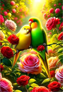 udhaya 50 cm Colourful Parrot Wall Sticker - Cute Colourful Parrot Wall Sticker Self Adhesive Sticker