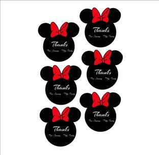 Divine studio 5 cm latest Thank You Party Sticker (Matte Finish Paper, 14 Piece, 2 in) Self Adhesive Sticker