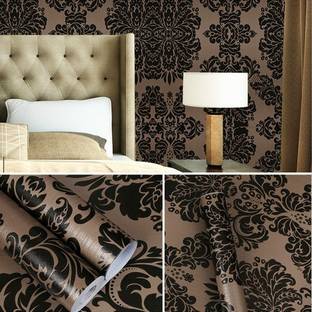 LAAYO Vinyl Abstract Black, Black Wallpaper