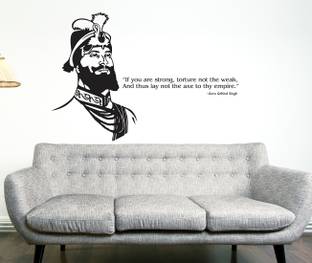 WALLDECORS 60.96 cm GURU GOBIND SINGH IMAGE WITH STRONG QUOTES Self Adhesive Sticker